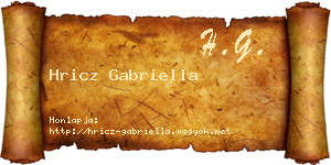 Hricz Gabriella névjegykártya